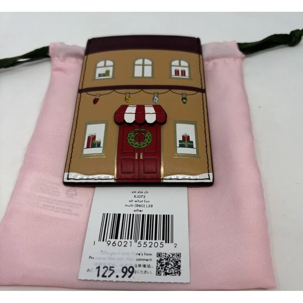 Kate Spade Womens Wallet Cardholder KJ072 Gingerbread House Slim Oh What Fun NWT